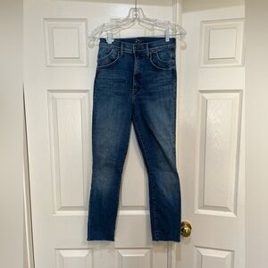 Mother The Stash Swooner Ankle Fray Chick Flick  Blue Jeans‎ Stretch Size 26